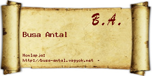 Busa Antal névjegykártya